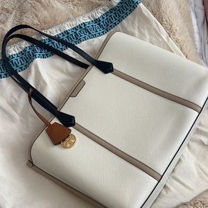 Tory Burch Perry Colorblock Triple Compartment Leather Tote